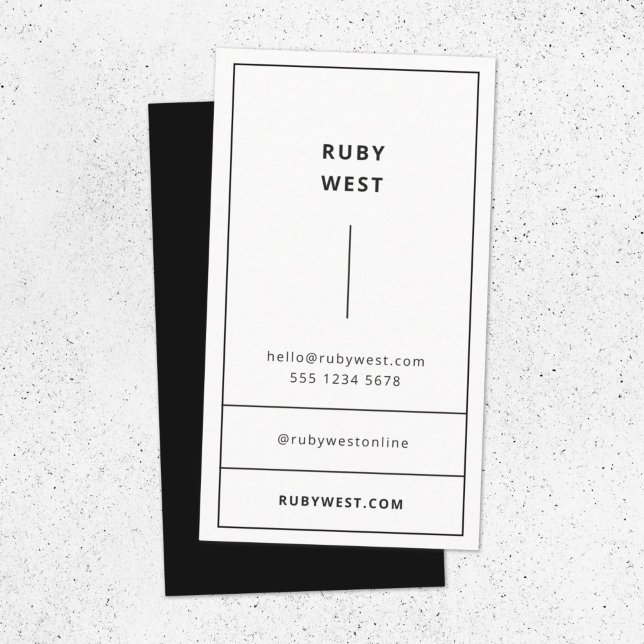 Monochrome Modern Minimalist Black and White Business Card (Creator Uploaded)