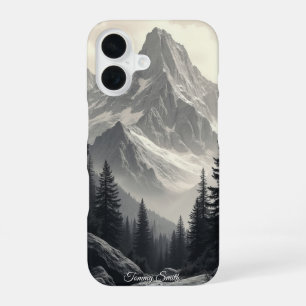 Monochrome Mountain Range iPhone 16 Case