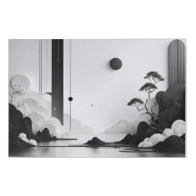 Monochrome Mountains - Abstract Landscape Art