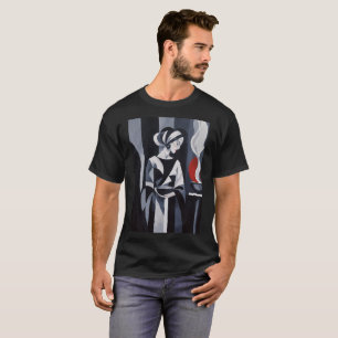 Monochrome Mystical Woman Art Deco T-Shirt
