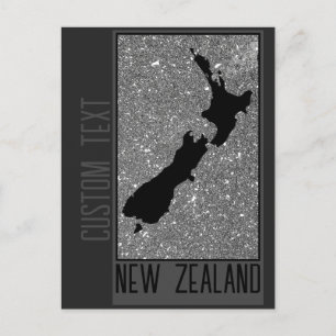 MONOCHROME NEW ZEALAND COUNTRY GRAY SAND NZ BEACH POSTCARD