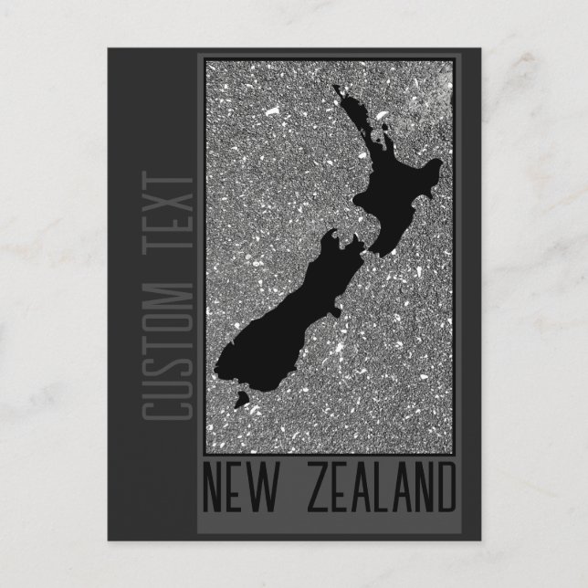 MONOCHROME NEW ZEALAND COUNTRY GRAY SAND NZ BEACH POSTCARD (Front)