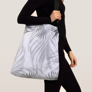 Monochrome Palm Bliss 1 #tropical #art Crossbody Bag