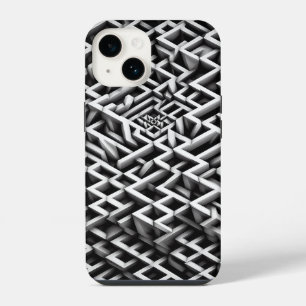 Monochrome Paradox Maze Phone Case - 3D black