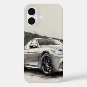 Monochrome Performance Sketch - BMW iPhone 16 Case
