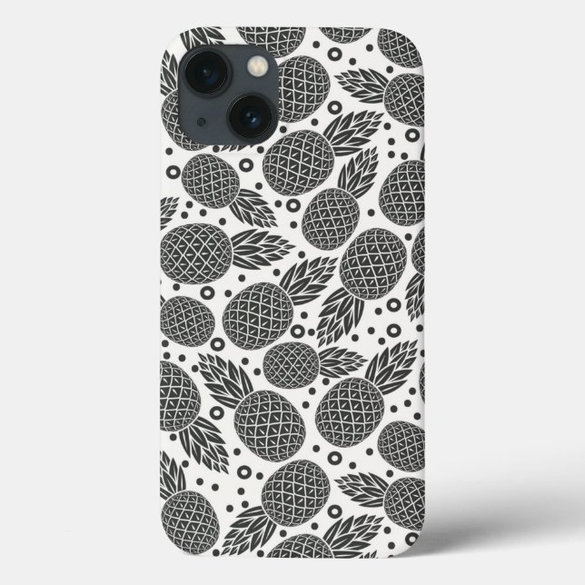 Monochrome Pineapples Case-Mate iPhone Case (Back)
