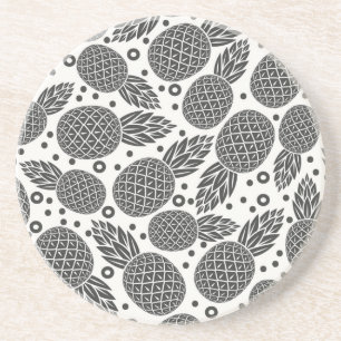 Monochrome Pineapples Coaster