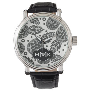 Monochrome Pineapples Monogram Watch