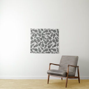 Monochrome Pineapples Tapestry