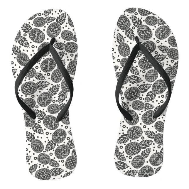 Monochrome Pineapples Thongs (Footbed)