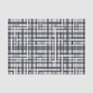 Monochrome Pixel Check Geometric Pattern Tissue Paper