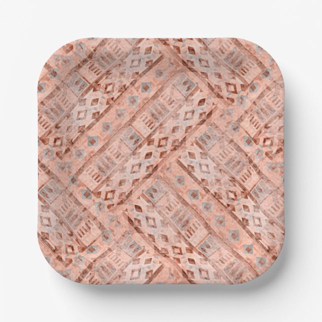 Monochrome pixie ethnic paper plate (Front)
