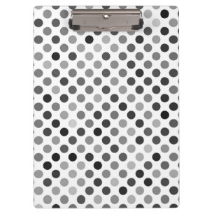 Monochrome Polka Dot Pattern (Black & White Dots) Clipboard