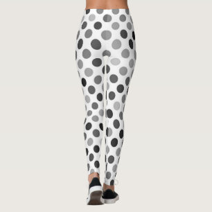 Monochrome Polka Dot Pattern (Black & White Dots) Leggings