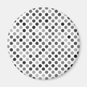 Monochrome Polka Dot Pattern (Black & White Dots) Magnet