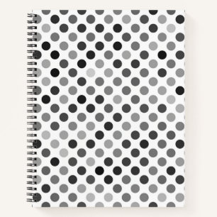 Monochrome Polka Dot Pattern (Black & White Dots) Notebook
