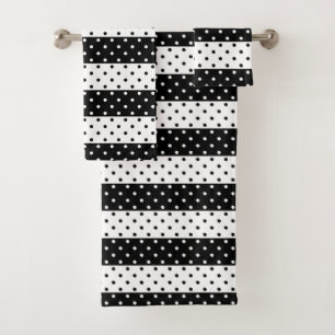 Monochrome Polka Dots Bath Towel Set