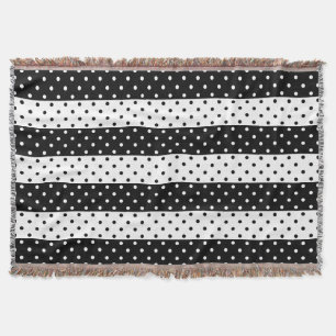 Monochrome Polka Dots Throw Blanket