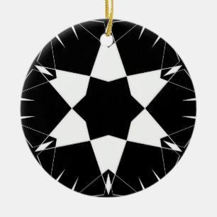 Monochrome Pulse Ceramic Ornament