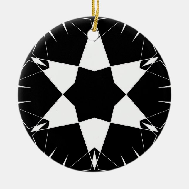 Monochrome Pulse Ceramic Ornament (Front)