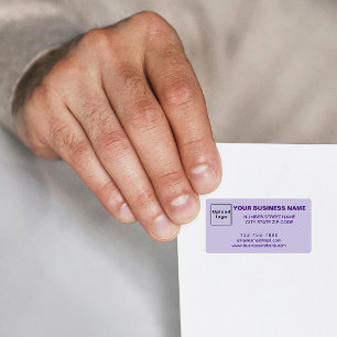 Monochrome Purple Business Brand on Address Label