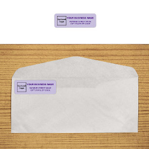 Monochrome Purple Business Return Address Label