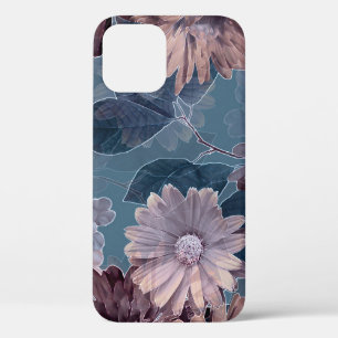 Monochrome Purple: Floral Watercolor Seamless iPhone 12 Case