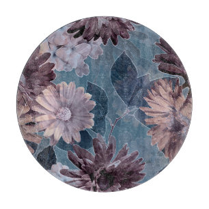 Monochrome Purple: Floral Watercolor Seamless Cutting Board