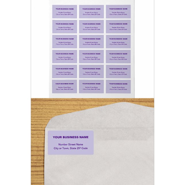Monochrome Purple Plain Texts Address Label (Creator Uploaded)