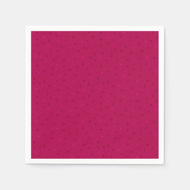 Monochrome raspberry with small polka dots.  napkin (Front)