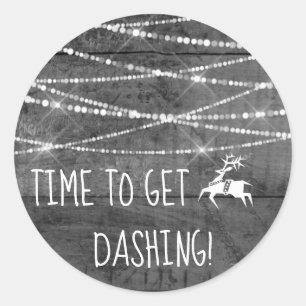 Monochrome Reindeer Icon Get Dashing Christmas Classic Round Sticker