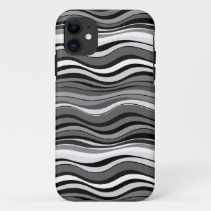 Monochrome Ripples Pattern iPhone 11 Case
