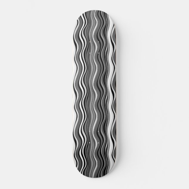 Monochrome Ripples Pattern Skateboard (Front)