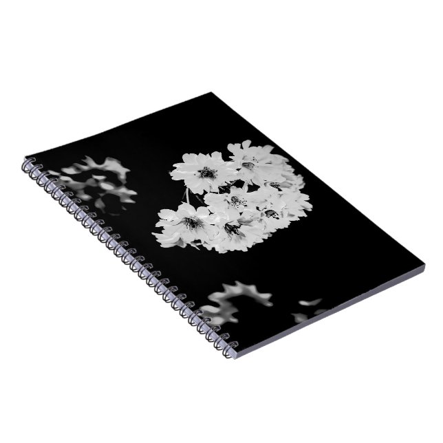 Monochrome Sakura Notebook - Elegant Black & White (Right Side)