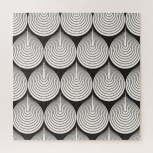 Monochrome Scales: Stylish Geometric Jigsaw Puzzle