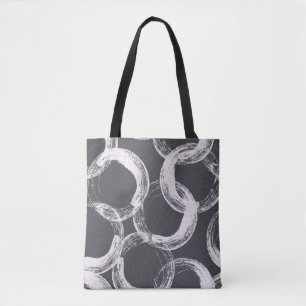 Monochrome seamless pattern with circles tote bag