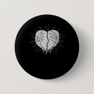 Monochrome Skeleton Hand With Heart Classic 6 Cm Round Badge