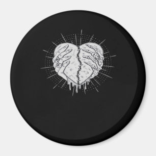 Monochrome Skeleton Hand With Heart Classic Magnet