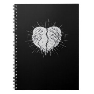 Monochrome Skeleton Hand With Heart Classic Notebook