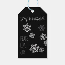 Monochrome Snowflake Christmas Pattern with Script
