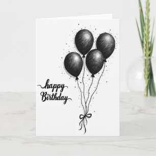Monochrome Spheres Birthday Card