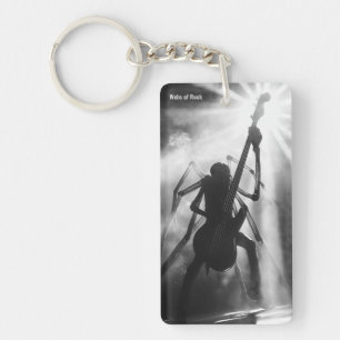 Monochrome Spider Bassist Gothic Stage Keychain