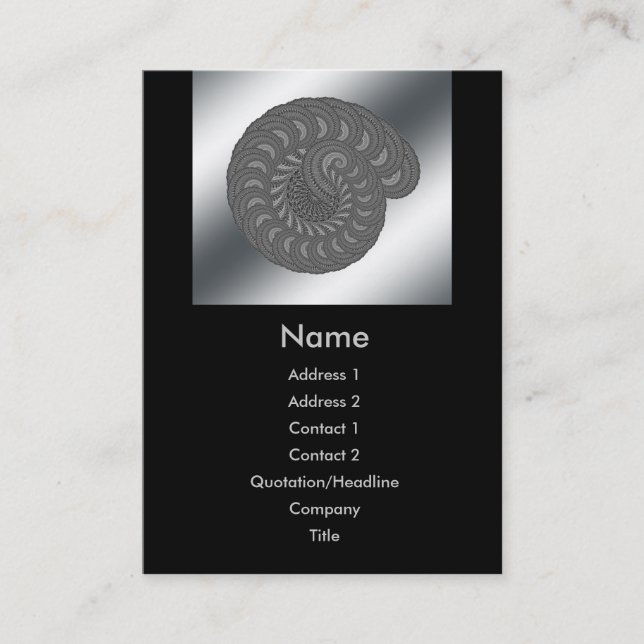 Monochrome Spiral Graphic. Business Card (Front)