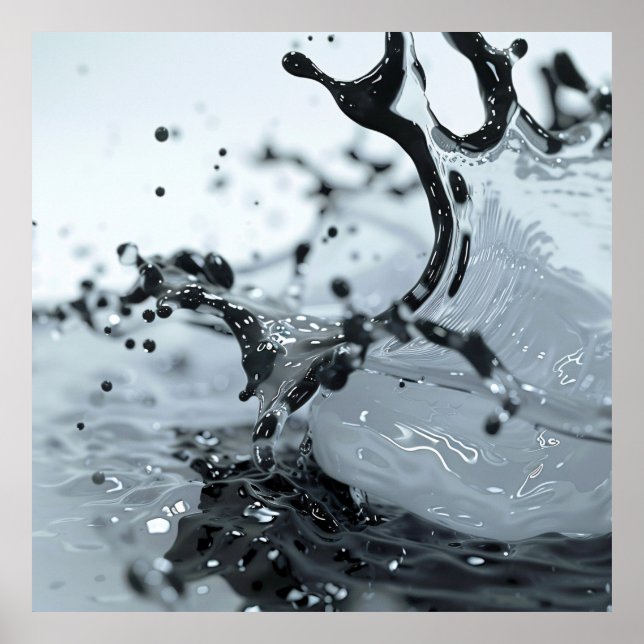 Monochrome Splash Elegance Poster (Front)
