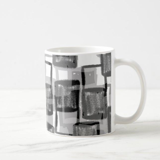 Monochrome Squares Coffee Mug (Right)