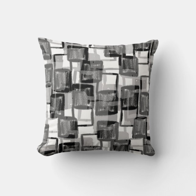 Monochrome Squares Cushion (Front)