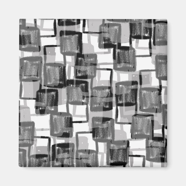 Monochrome Squares Magnet (Front)
