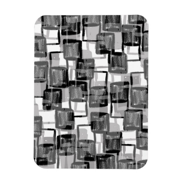 Monochrome Squares Magnet (Vertical)