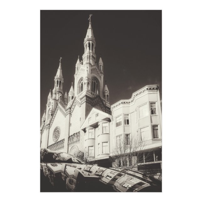 Monochrome St. Peter and Paul Catholic Church Photo Print (Front)