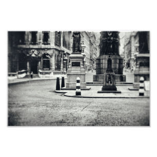 Monochrome Street View Ancient City Road Europe Photo Print